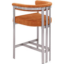 Meridian Marcello Cognac Velvet Counter Stool IMAGE 6