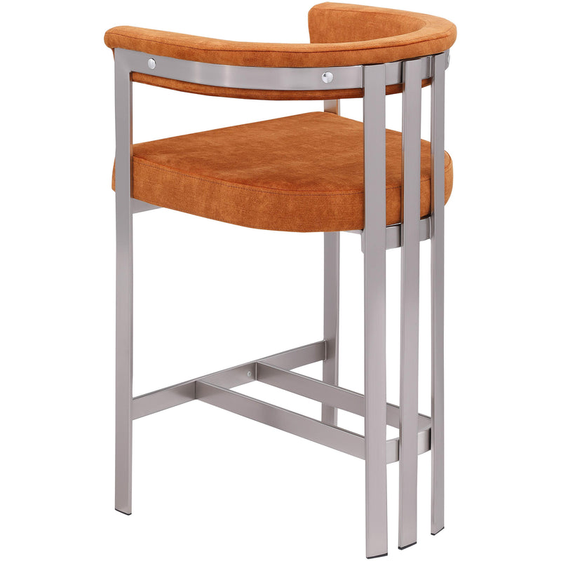 Meridian Marcello Cognac Velvet Counter Stool IMAGE 6