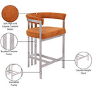 Meridian Marcello Cognac Velvet Counter Stool IMAGE 8