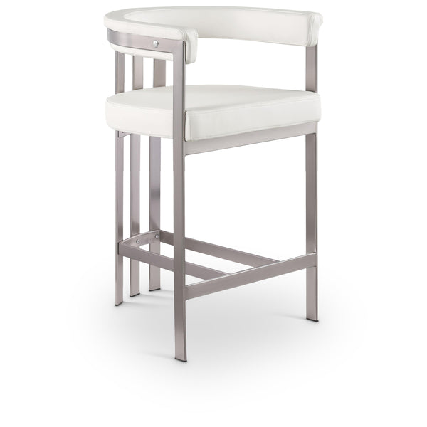 Meridian Marcello Cream Vegan Leather Counter Stool IMAGE 1