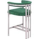 Meridian Marcello Green Velvet Counter Stool IMAGE 6