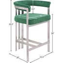 Meridian Marcello Green Velvet Counter Stool IMAGE 7