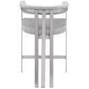 Meridian Marcello Grey Velvet Counter Stool IMAGE 3