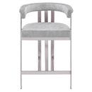 Meridian Marcello Grey Velvet Counter Stool IMAGE 4