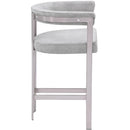 Meridian Marcello Grey Velvet Counter Stool IMAGE 5