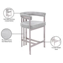 Meridian Marcello Grey Velvet Counter Stool IMAGE 8