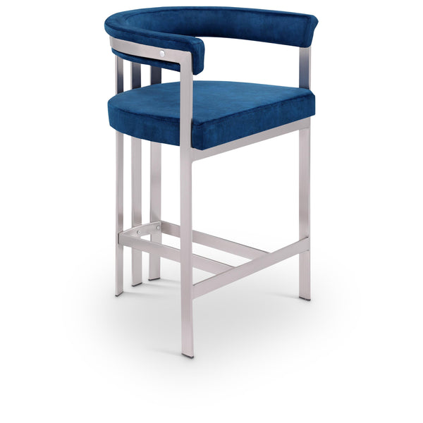 Meridian Marcello Navy Velvet Counter Stool IMAGE 1