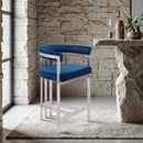 Meridian Marcello Navy Velvet Counter Stool IMAGE 2