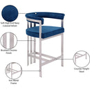 Meridian Marcello Navy Velvet Counter Stool IMAGE 8