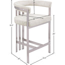 Meridian Marcello Stone Velvet Counter Stool IMAGE 7