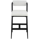 Meridian Stryker Cream Boucle Fabric and Vegan Leather Stool IMAGE 4