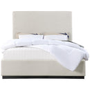Meridian Alfie Beige Linen Textured Fabric King Bed IMAGE 3