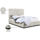 Meridian Alfie Beige Linen Textured Fabric Queen Bed IMAGE 9