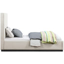 Meridian Alfie Beige Linen Textured Fabric Twin Bed IMAGE 4