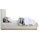 Meridian Alfie Cream Linen Textured Fabric Full Bed IMAGE 4