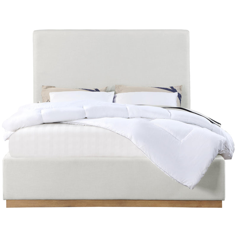 Meridian Alfie Cream Linen Textured Fabric King Bed IMAGE 3