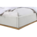 Meridian Alfie Cream Linen Textured Fabric King Bed IMAGE 6