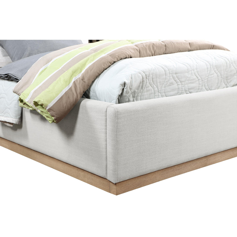 Meridian Alfie Cream Linen Textured Fabric Twin Bed IMAGE 6