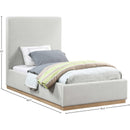 Meridian Alfie Cream Linen Textured Fabric Twin Bed IMAGE 8