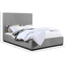 Meridian Alfie Grey Linen Textured Fabric Full Bed IMAGE 8