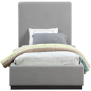 Meridian Alfie Grey Linen Textured Fabric Twin Bed IMAGE 3