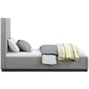 Meridian Alfie Grey Linen Textured Fabric Twin Bed IMAGE 4