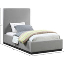 Meridian Alfie Grey Linen Textured Fabric Twin Bed IMAGE 8