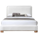 Meridian Nolita Cream Linen Textured Fabric Full Bed IMAGE 3