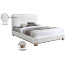 Meridian Nolita Cream Linen Textured Fabric Full Bed IMAGE 8