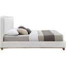 Meridian Nolita Cream Linen Textured Fabric Queen Bed IMAGE 4