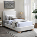 Meridian Nolita Cream Linen Textured Fabric Twin Bed IMAGE 2