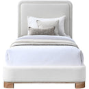 Meridian Nolita Cream Linen Textured Fabric Twin Bed IMAGE 3