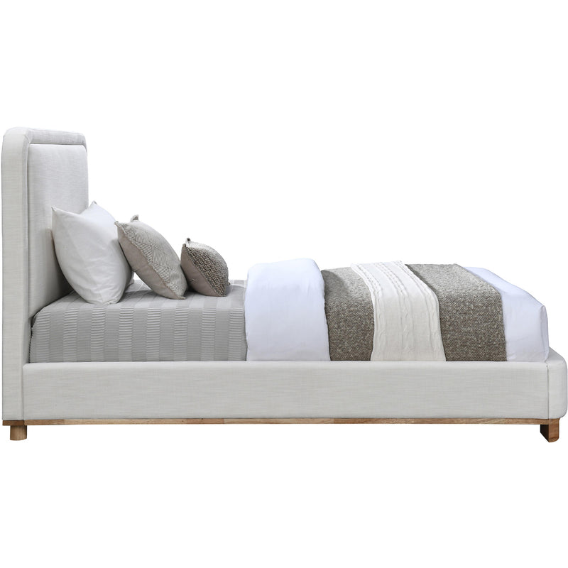 Meridian Nolita Cream Linen Textured Fabric Twin Bed IMAGE 4