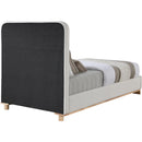 Meridian Nolita Cream Linen Textured Fabric Twin Bed IMAGE 5