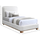 Meridian Nolita Cream Linen Textured Fabric Twin Bed IMAGE 7