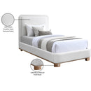 Meridian Nolita Cream Linen Textured Fabric Twin Bed IMAGE 8