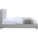 Meridian Nolita Grey Linen Textured Fabric Full Bed IMAGE 4