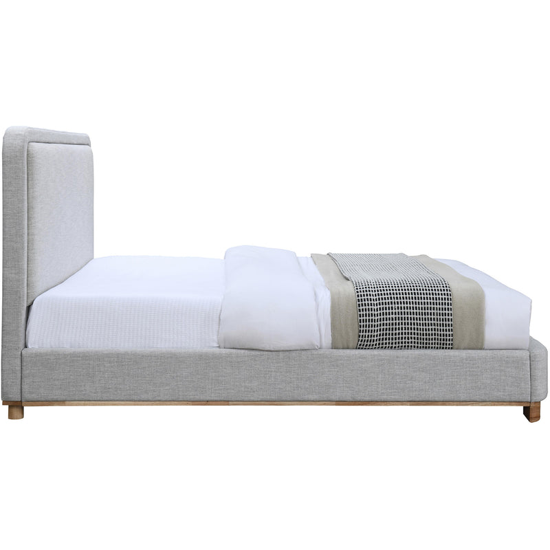 Meridian Nolita Grey Linen Textured Fabric Full Bed IMAGE 4