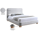Meridian Nolita Grey Linen Textured Fabric King Bed IMAGE 8