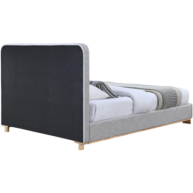 Meridian Nolita Grey Linen Textured Fabric Queen Bed IMAGE 5