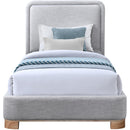 Meridian Nolita Grey Linen Textured Fabric Twin Bed IMAGE 3