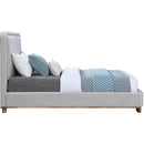 Meridian Nolita Grey Linen Textured Fabric Twin Bed IMAGE 4