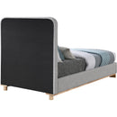 Meridian Nolita Grey Linen Textured Fabric Twin Bed IMAGE 5