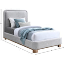 Meridian Nolita Grey Linen Textured Fabric Twin Bed IMAGE 7