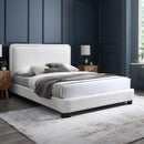 Meridian Nolita Cream Linen Textured Fabric King Bed IMAGE 2