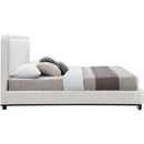 Meridian Nolita Cream Linen Textured Fabric King Bed IMAGE 4