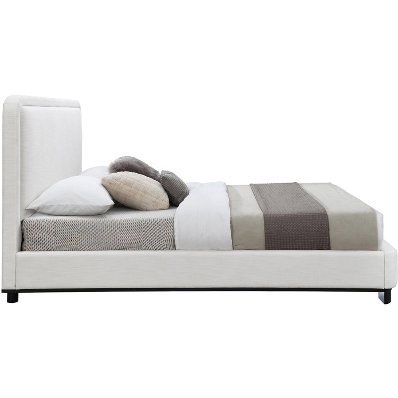 Meridian Nolita Cream Linen Textured Fabric King Bed IMAGE 4
