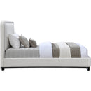 Meridian Nolita Cream Linen Textured Fabric Twin Bed IMAGE 4