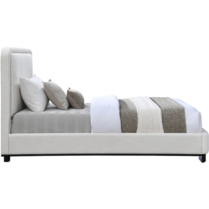 Meridian Nolita Cream Linen Textured Fabric Twin Bed IMAGE 4