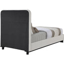 Meridian Nolita Cream Linen Textured Fabric Twin Bed IMAGE 5